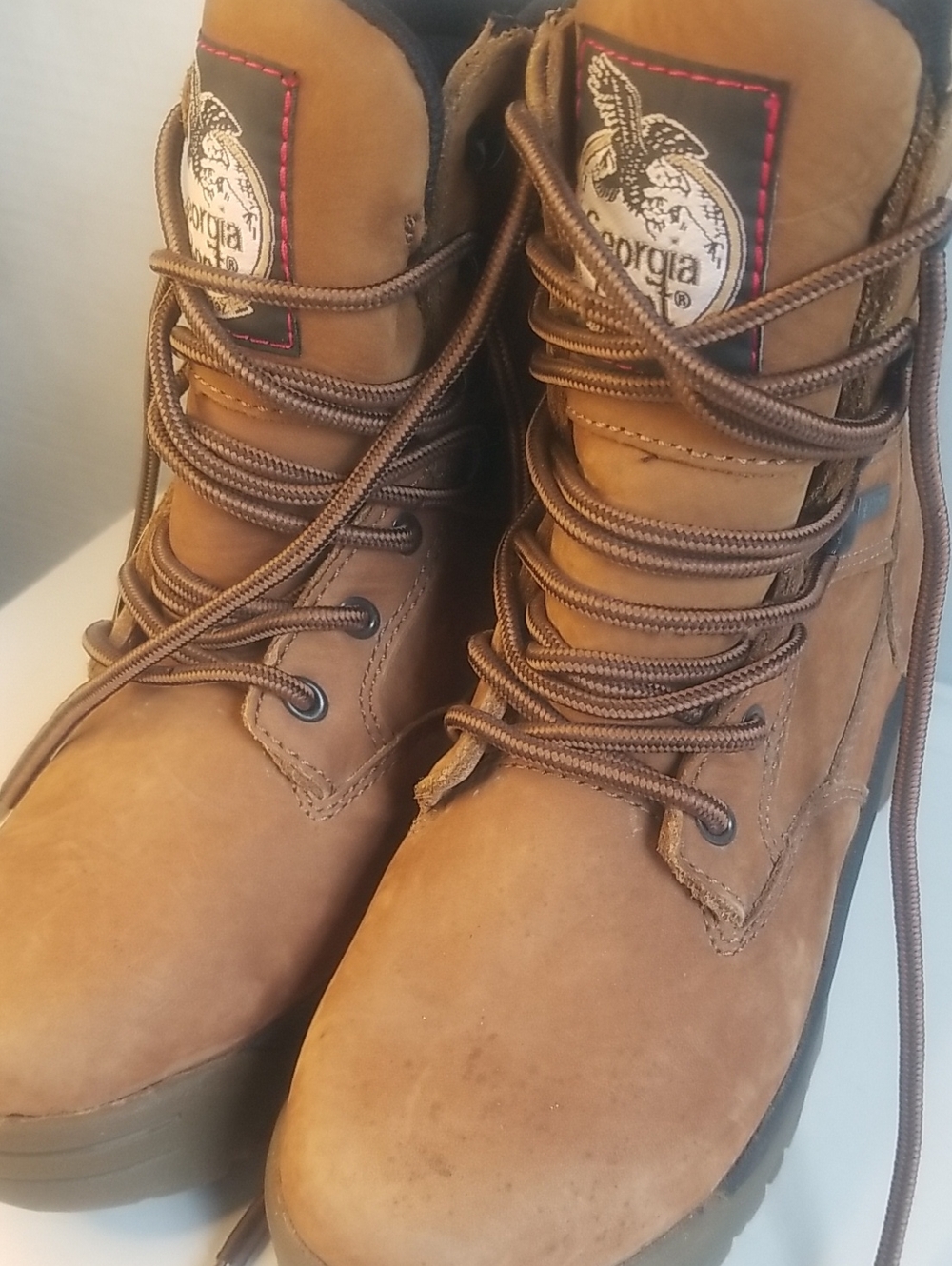 Georgia Boot Men's Lace-Up Work Boots in Brown Unisex